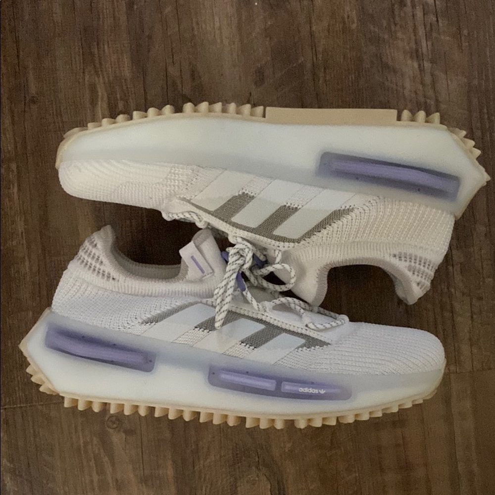 Adidas Men's NMD 1 White and Lavender Sneakers